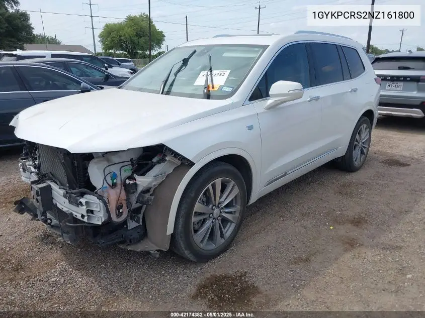2022 Cadillac Xt6 Fwd Premium Luxury VIN: 1GYKPCRS2NZ161800 Lot: 42174382