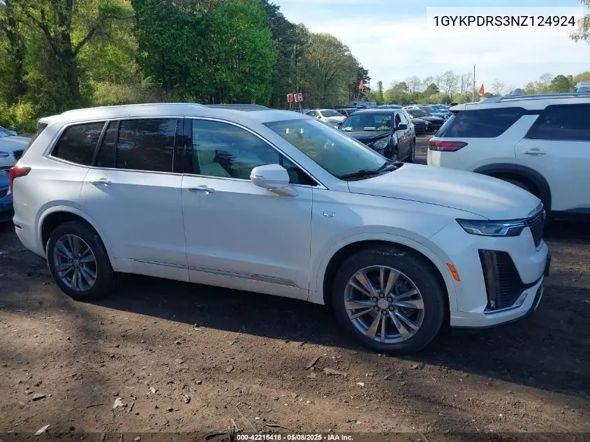 2022 Cadillac Xt6 Awd Premium Luxury VIN: 1GYKPDRS3NZ124924 Lot: 42215418