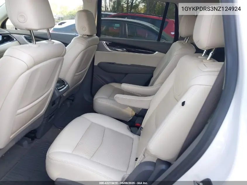2022 Cadillac Xt6 Awd Premium Luxury VIN: 1GYKPDRS3NZ124924 Lot: 42215418