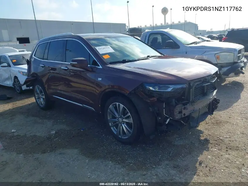 2022 Cadillac Xt6 Awd Premium Luxury VIN: 1GYKPDRS1NZ117762 Lot: 42228162