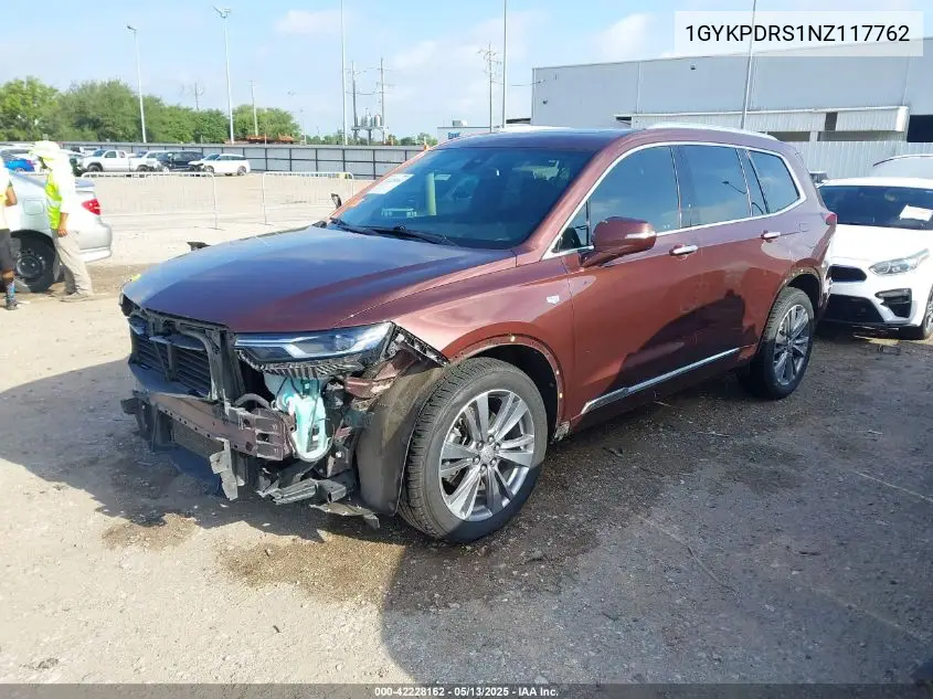 2022 Cadillac Xt6 Awd Premium Luxury VIN: 1GYKPDRS1NZ117762 Lot: 42228162