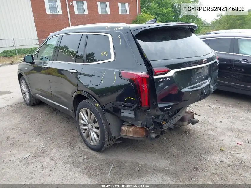 2022 Cadillac Xt6 Awd Premium Luxury VIN: 1GYKPDRS2NZ146803 Lot: 42367128