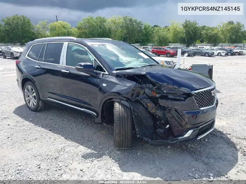 2022 Cadillac Xt6 Fwd Premium Luxury VIN: 1GYKPCRS4NZ145145 Lot: 42533642