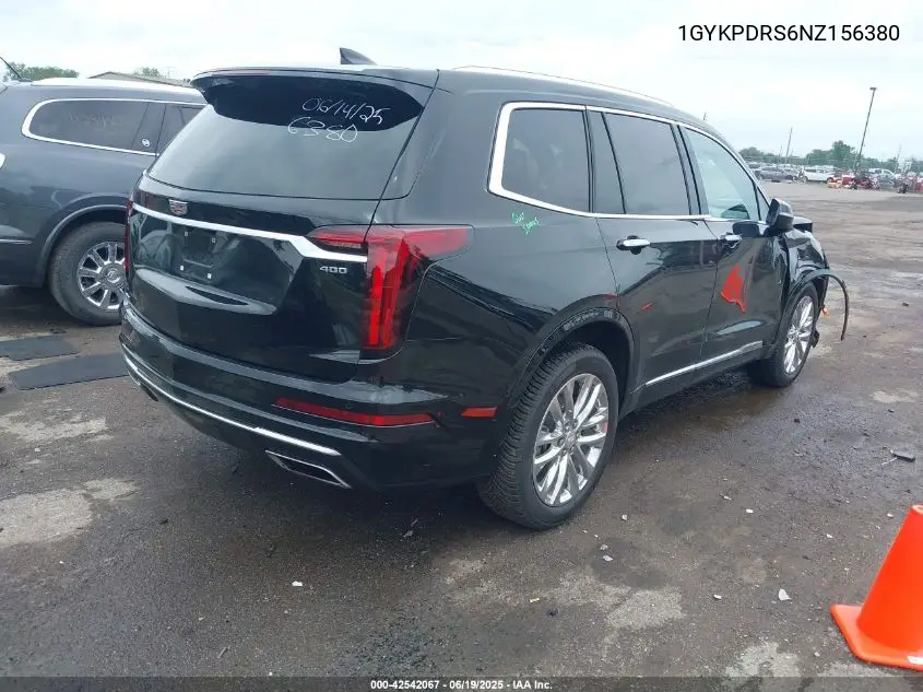 2022 Cadillac Xt6 Awd Premium Luxury VIN: 1GYKPDRS6NZ156380 Lot: 42542067