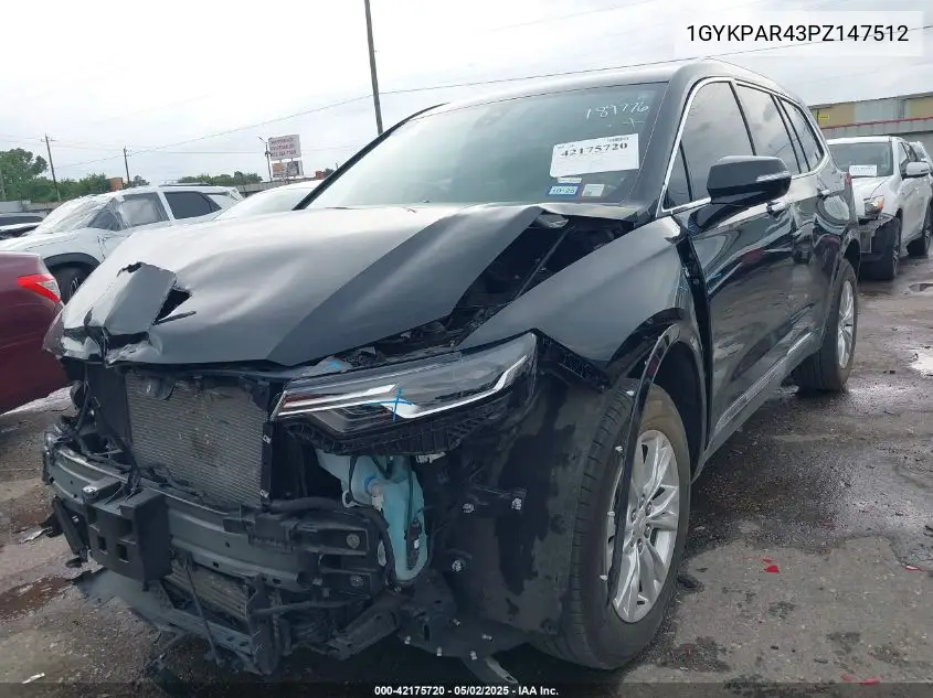 2023 Cadillac Xt6 Fwd Luxury VIN: 1GYKPAR43PZ147512 Lot: 42175720