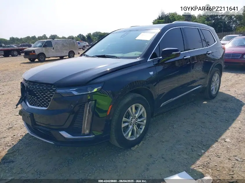 2023 Cadillac Xt6 Fwd Luxury VIN: 1GYKPAR46PZ211641 Lot: 42425668