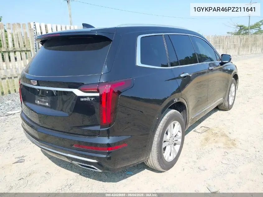 2023 Cadillac Xt6 Fwd Luxury VIN: 1GYKPAR46PZ211641 Lot: 42425668