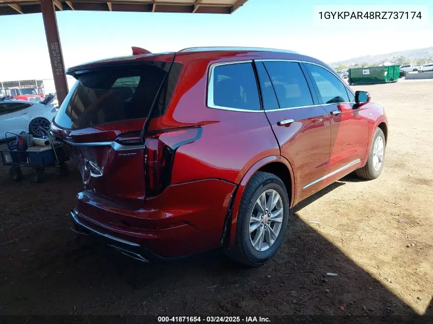 2024 Cadillac Xt6 Fwd Luxury VIN: 1GYKPAR48RZ737174 Lot: 41871654