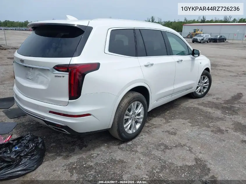 2024 Cadillac Xt6 Fwd Luxury VIN: 1GYKPAR44RZ726236 Lot: 42429917