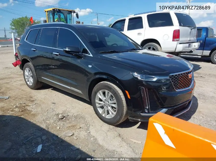 2024 Cadillac Xt6 Fwd Luxury VIN: 1GYKPAR47RZ728689 Lot: 42546421