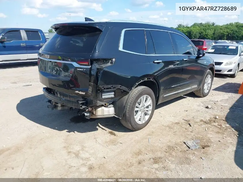 2024 Cadillac Xt6 Fwd Luxury VIN: 1GYKPAR47RZ728689 Lot: 42546421