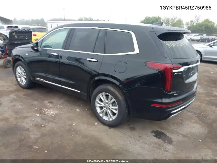 2024 Cadillac Xt6 Awd Luxury VIN: 1GYKPBR45RZ750986 Lot: 42605419