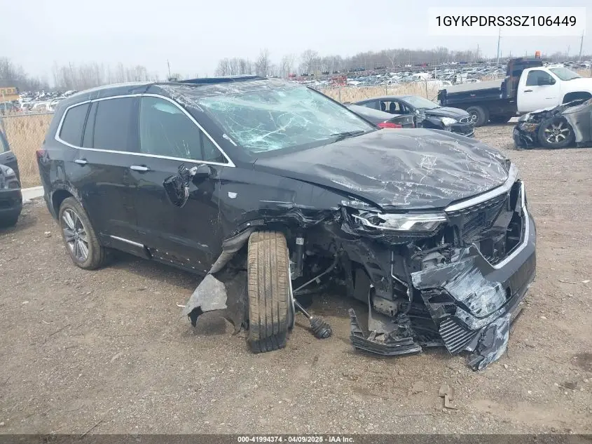 2025 Cadillac Xt6 Awd Premium Luxury VIN: 1GYKPDRS3SZ106449 Lot: 41994374