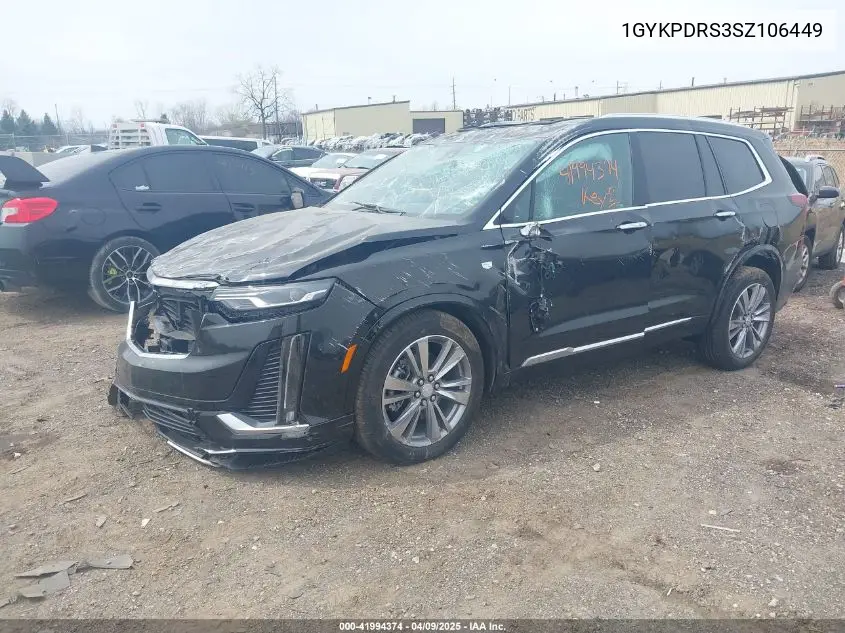 2025 Cadillac Xt6 Awd Premium Luxury VIN: 1GYKPDRS3SZ106449 Lot: 41994374