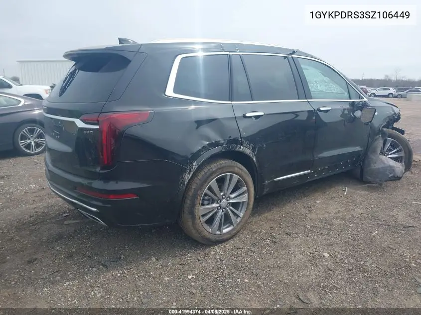 2025 Cadillac Xt6 Awd Premium Luxury VIN: 1GYKPDRS3SZ106449 Lot: 41994374