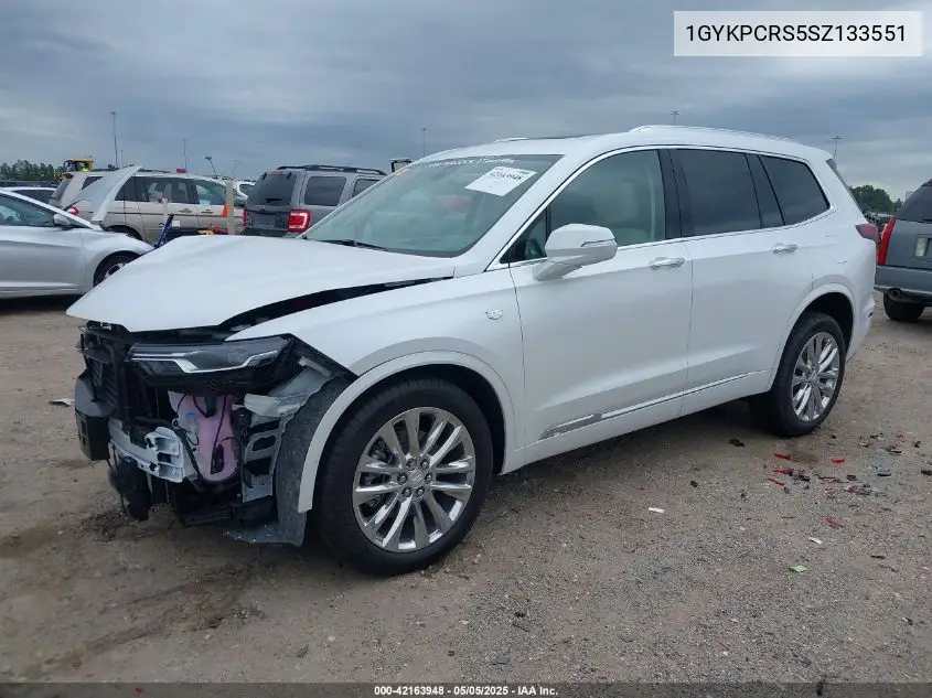 2025 Cadillac Xt6 Fwd Premium Luxury VIN: 1GYKPCRS5SZ133551 Lot: 42163948