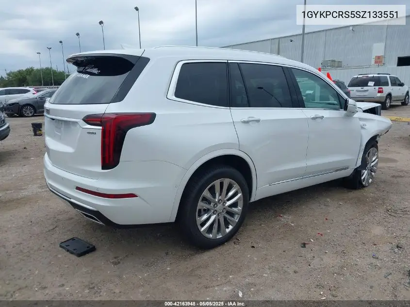 2025 Cadillac Xt6 Fwd Premium Luxury VIN: 1GYKPCRS5SZ133551 Lot: 42163948