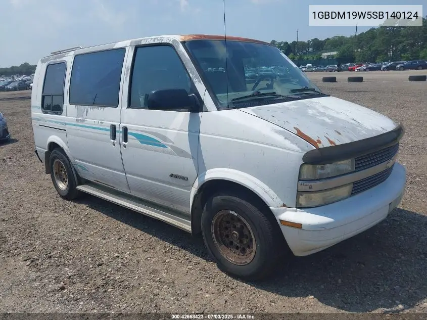 1995 Chevrolet Astro VIN: 1GBDM19W5SB140124 Lot: 42668423