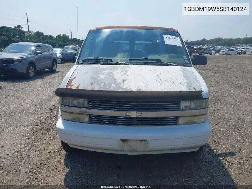 1995 Chevrolet Astro VIN: 1GBDM19W5SB140124 Lot: 42668423