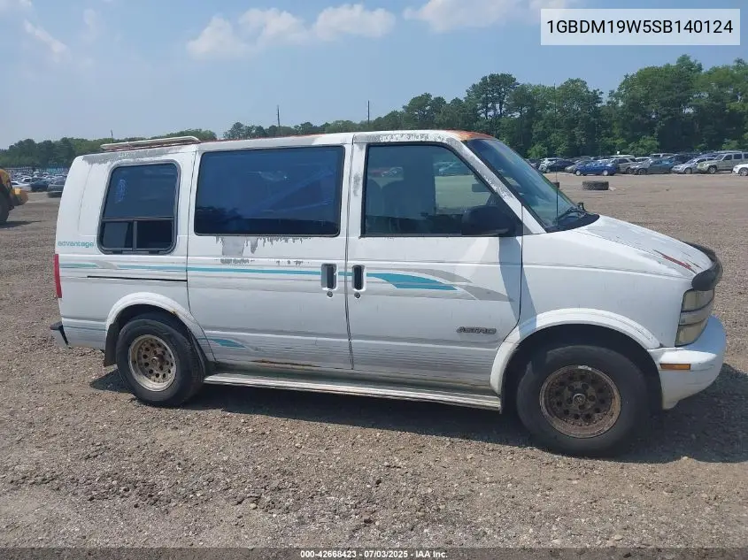 1995 Chevrolet Astro VIN: 1GBDM19W5SB140124 Lot: 42668423