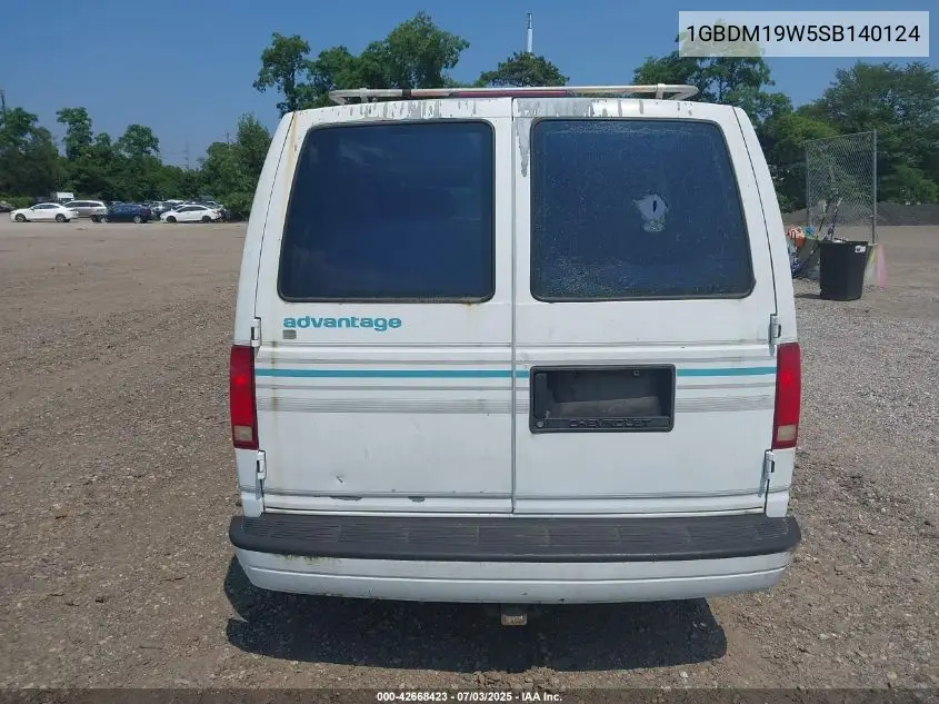 1995 Chevrolet Astro VIN: 1GBDM19W5SB140124 Lot: 42668423