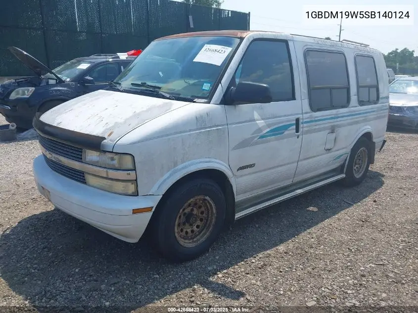 1995 Chevrolet Astro VIN: 1GBDM19W5SB140124 Lot: 42668423