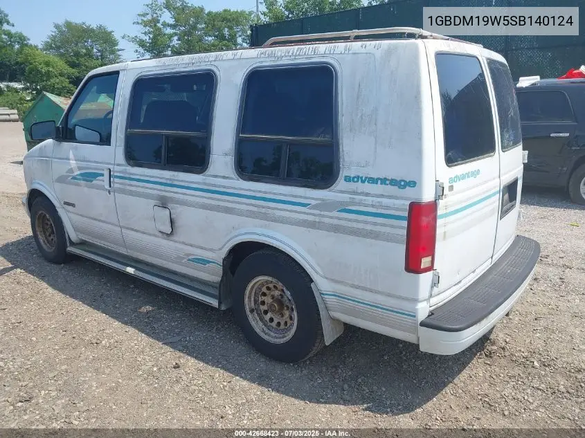 1995 Chevrolet Astro VIN: 1GBDM19W5SB140124 Lot: 42668423