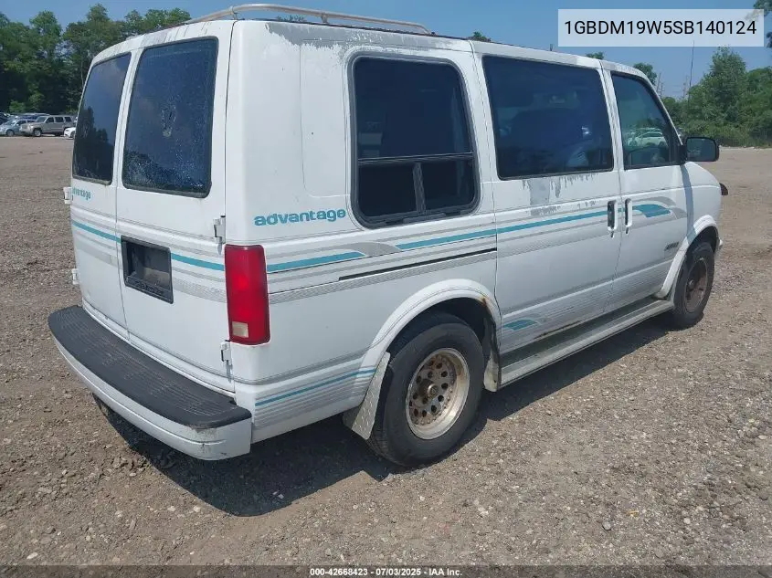 1995 Chevrolet Astro VIN: 1GBDM19W5SB140124 Lot: 42668423