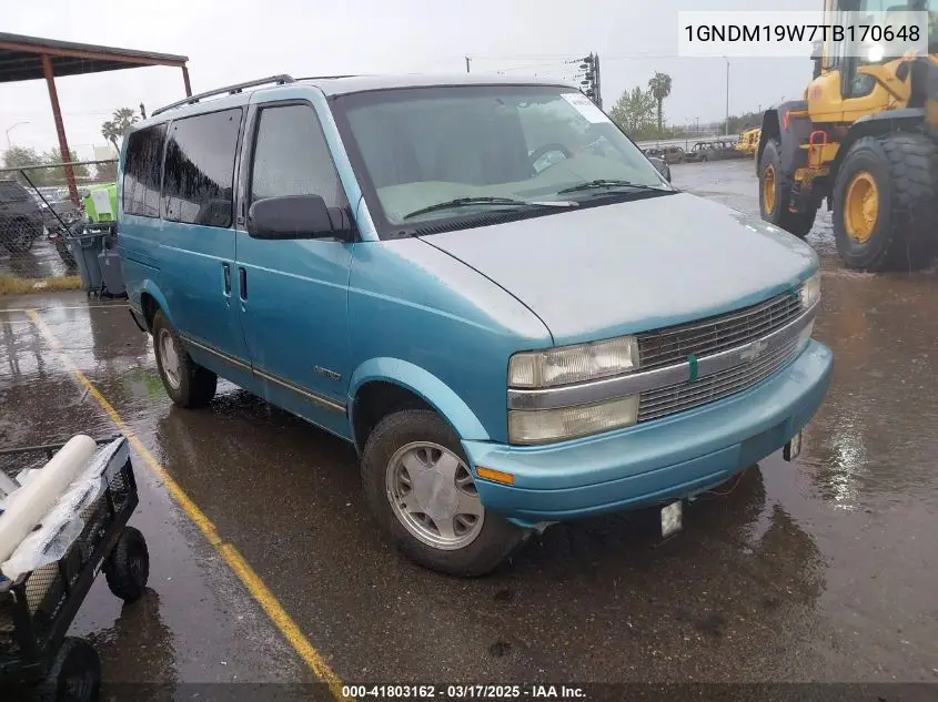 1996 Chevrolet Astro VIN: 1GNDM19W7TB170648 Lot: 41803162