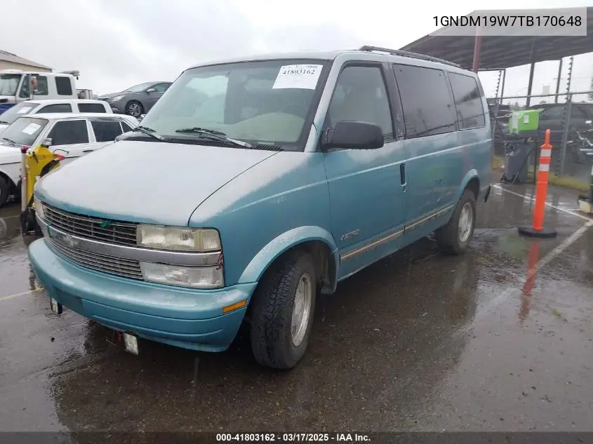 1996 Chevrolet Astro VIN: 1GNDM19W7TB170648 Lot: 41803162