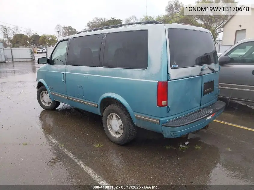 1996 Chevrolet Astro VIN: 1GNDM19W7TB170648 Lot: 41803162