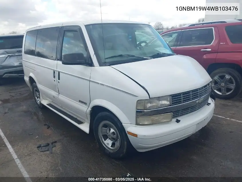 1998 Chevrolet Astro VIN: 1GNDM19W4WB103476 Lot: 41735080
