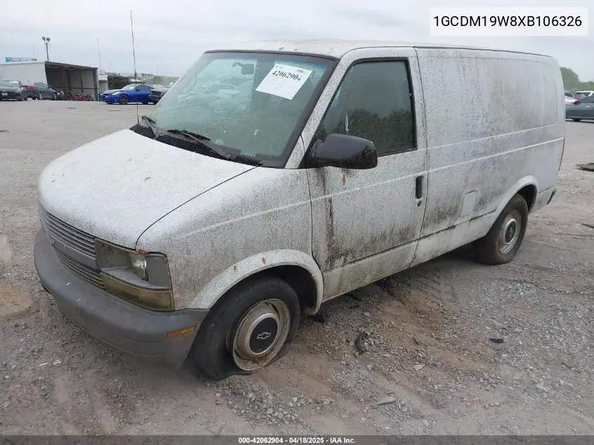 1999 Chevrolet Astro VIN: 1GCDM19W8XB106326 Lot: 42062904