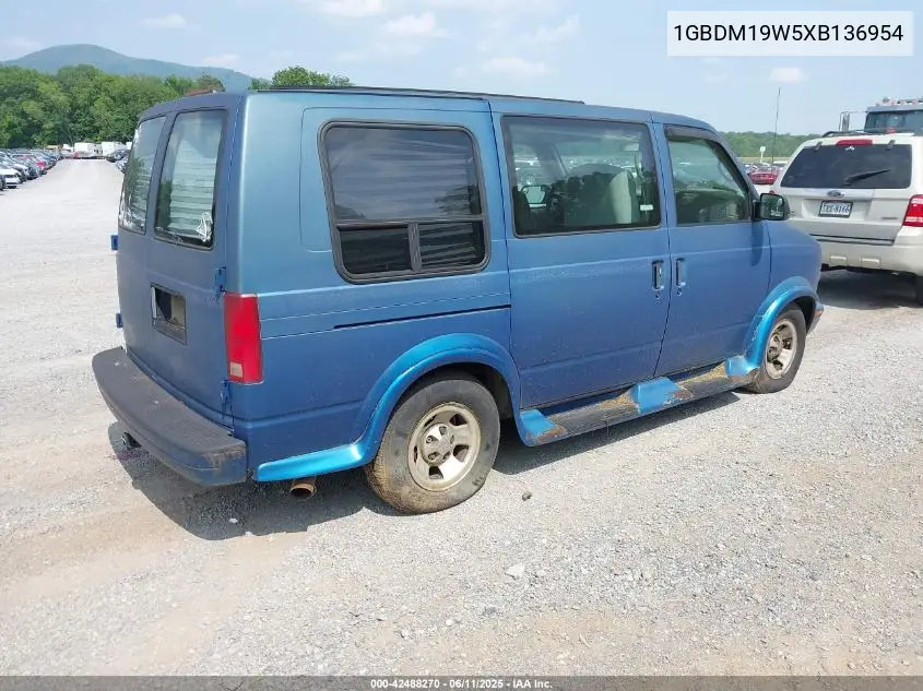 1999 Chevrolet Astro Upfitter Pkg. VIN: 1GBDM19W5XB136954 Lot: 42488270