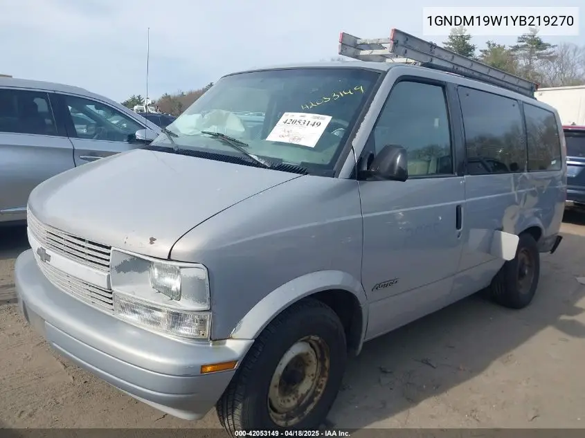 2000 Chevrolet Astro VIN: 1GNDM19W1YB219270 Lot: 42053149