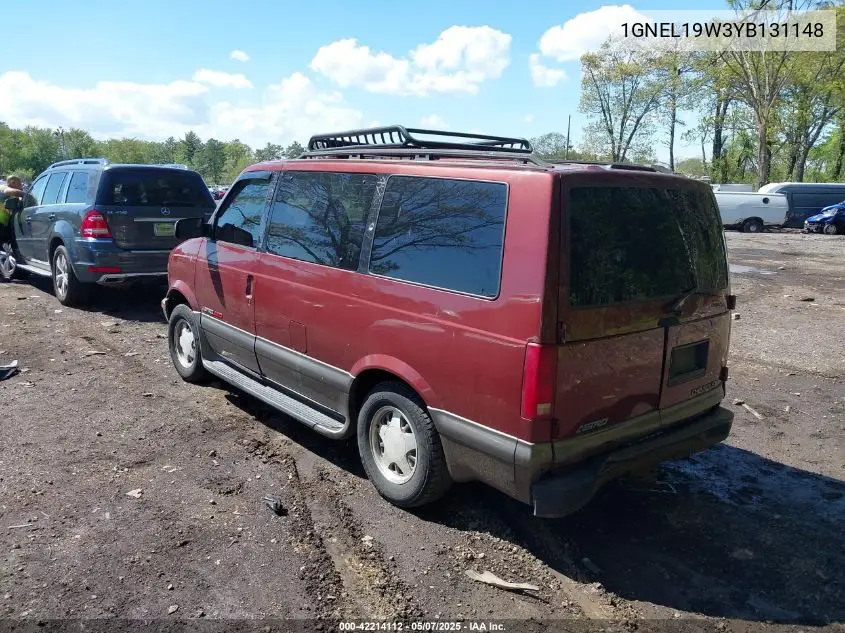 2000 Chevrolet Astro VIN: 1GNEL19W3YB131148 Lot: 42214112