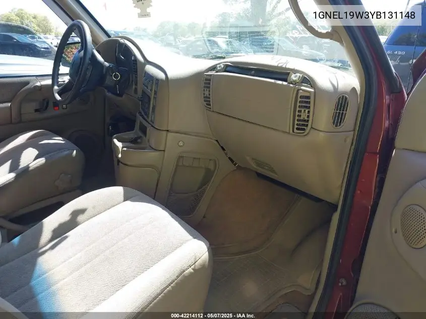 2000 Chevrolet Astro VIN: 1GNEL19W3YB131148 Lot: 42214112