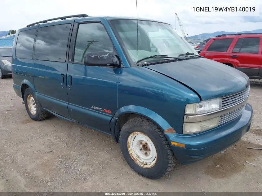 2000 Chevrolet Astro VIN: 1GNEL19W4YB140019 Lot: 42234299
