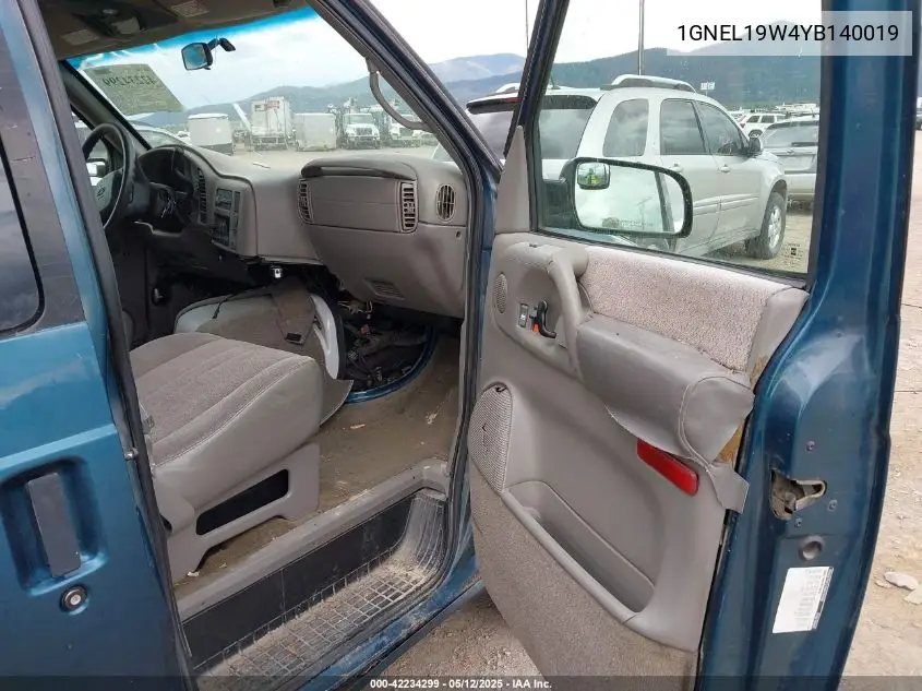 2000 Chevrolet Astro VIN: 1GNEL19W4YB140019 Lot: 42234299