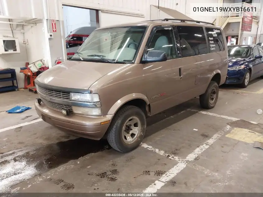 2000 Chevrolet Astro VIN: 01GNEL19WXYB16611 Lot: 42235436