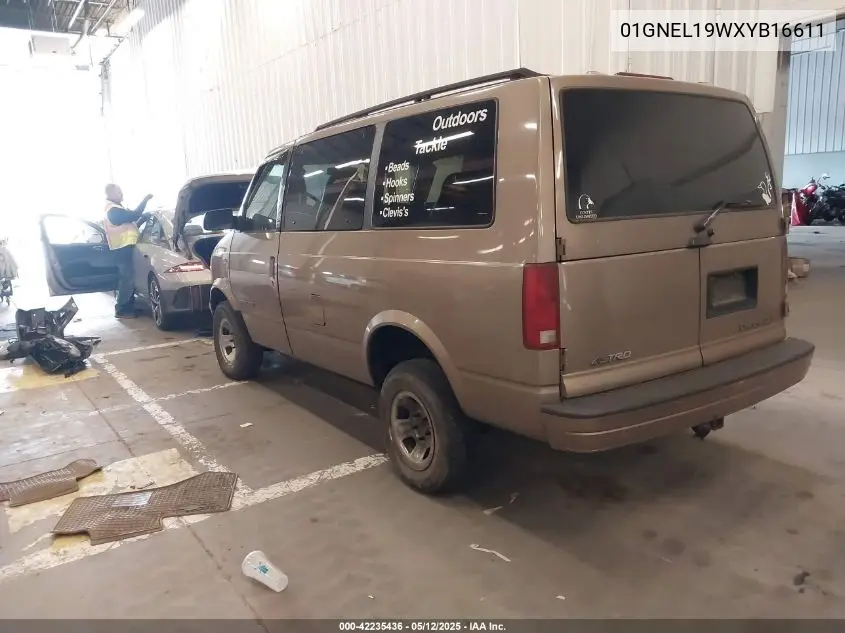 2000 Chevrolet Astro VIN: 01GNEL19WXYB16611 Lot: 42235436