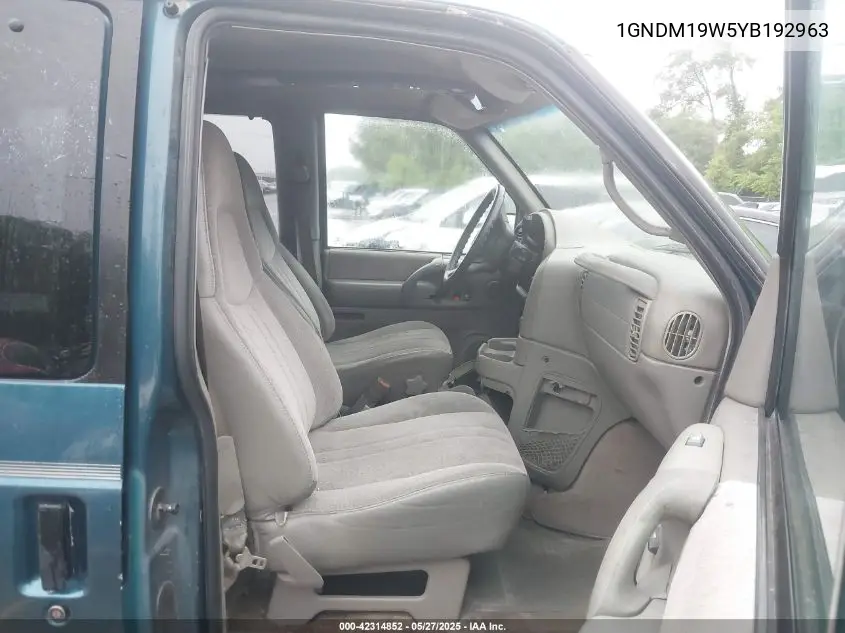 2000 Chevrolet Astro VIN: 1GNDM19W5YB192963 Lot: 42314852
