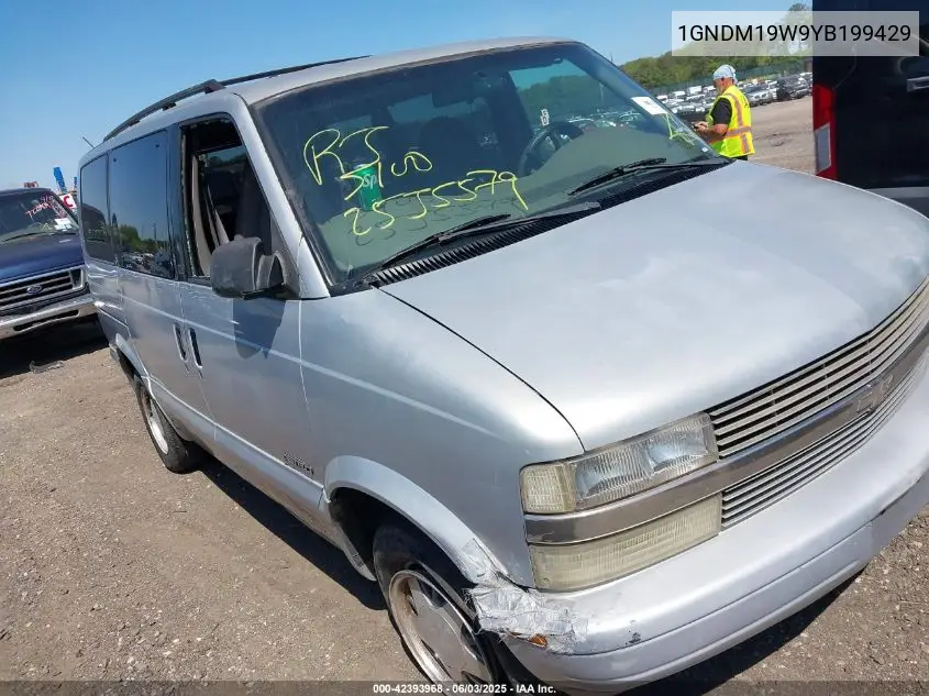2000 Chevrolet Astro VIN: 1GNDM19W9YB199429 Lot: 42393968