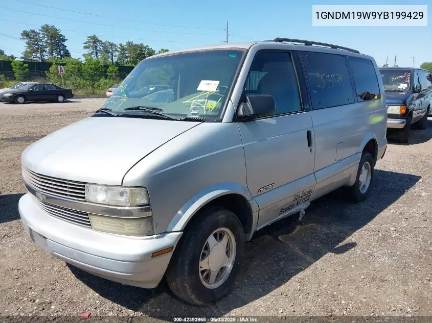 2000 Chevrolet Astro VIN: 1GNDM19W9YB199429 Lot: 42393968