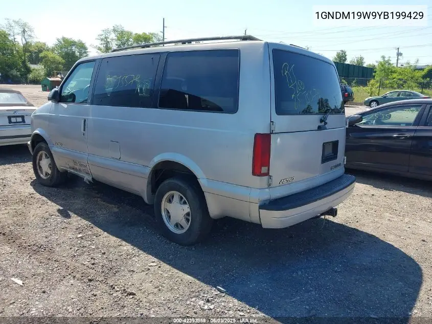 2000 Chevrolet Astro VIN: 1GNDM19W9YB199429 Lot: 42393968