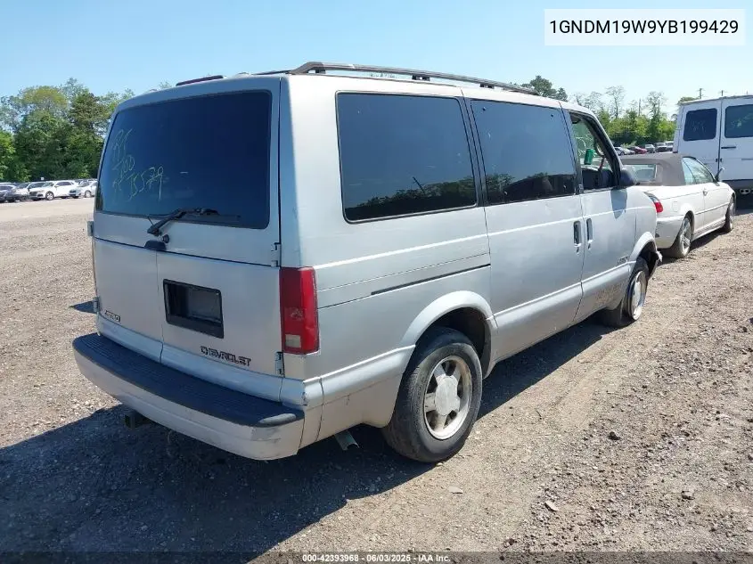 2000 Chevrolet Astro VIN: 1GNDM19W9YB199429 Lot: 42393968