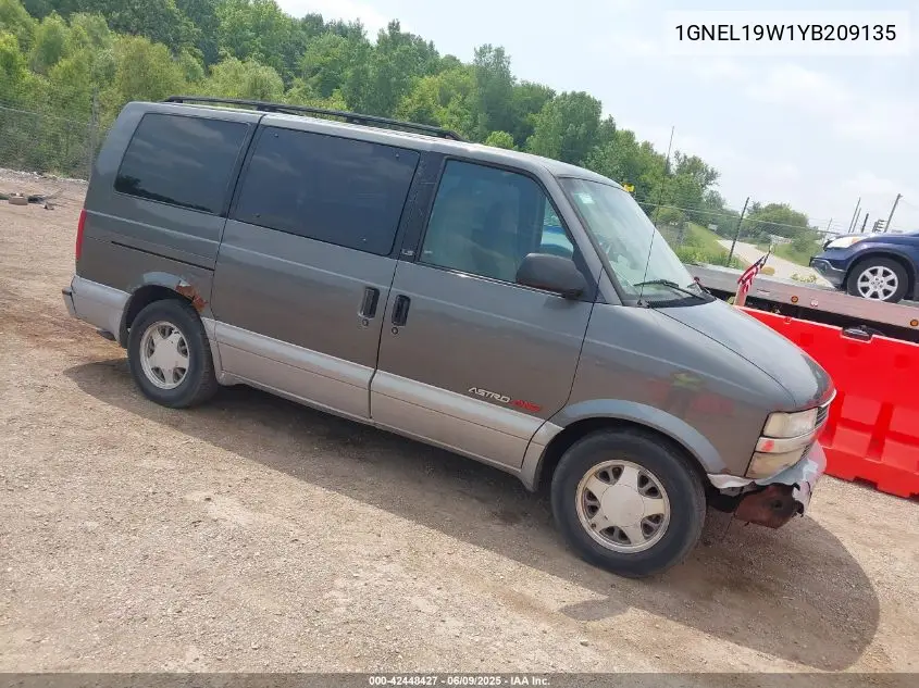 2000 Chevrolet Astro VIN: 1GNEL19W1YB209135 Lot: 42448427