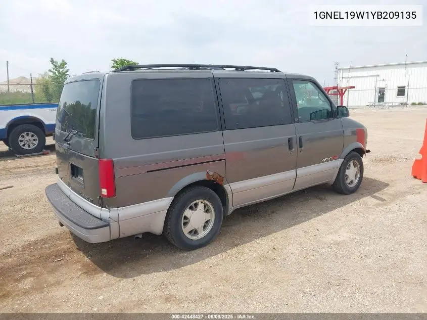 2000 Chevrolet Astro VIN: 1GNEL19W1YB209135 Lot: 42448427