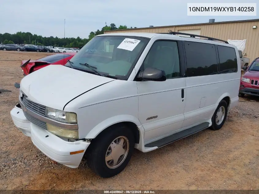 2000 Chevrolet Astro VIN: 1GNDM19WXYB140258 Lot: 42459847