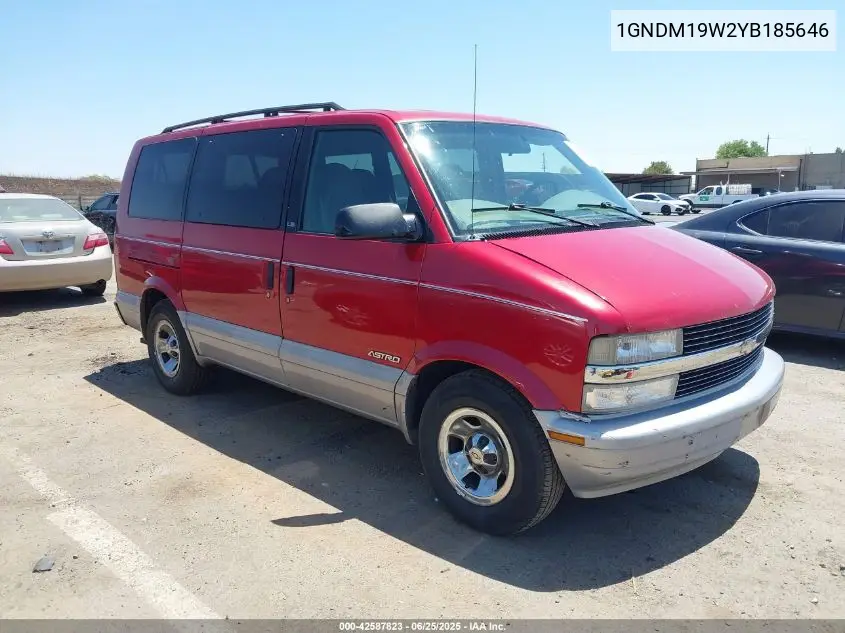 2000 Chevrolet Astro VIN: 1GNDM19W2YB185646 Lot: 42587823